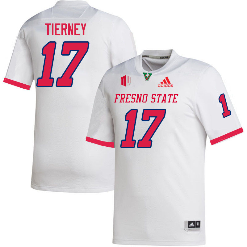 Fresno State Bulldogs #17 Ethan Tierney College Football Jerseys Stitched-White